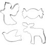 Utstickare Ängel, Ren, Duv, Godis 4,5-9 cm 4-pack - Rostfritt stål Utstickare Ängel, Ren, Duv, Godis 4,5-9 cm 4-pack - Rostfritt stål