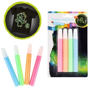 Textilpennor självlysande - 4-pack Textilpennor självlysande - 4-pack