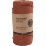 Makrame garn - brent oransje - 2 mm - 198 m