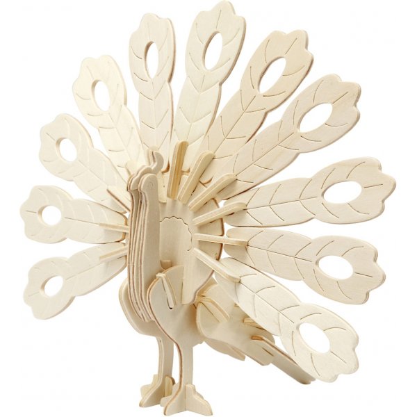 3D-konstruksjonsfigur - påfugl 3D-konstruksjonsfigur - påfugl