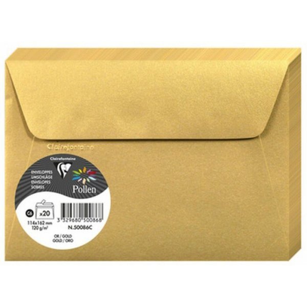 Pollen Kuvert 114x162 C6- 20-pack - Guld