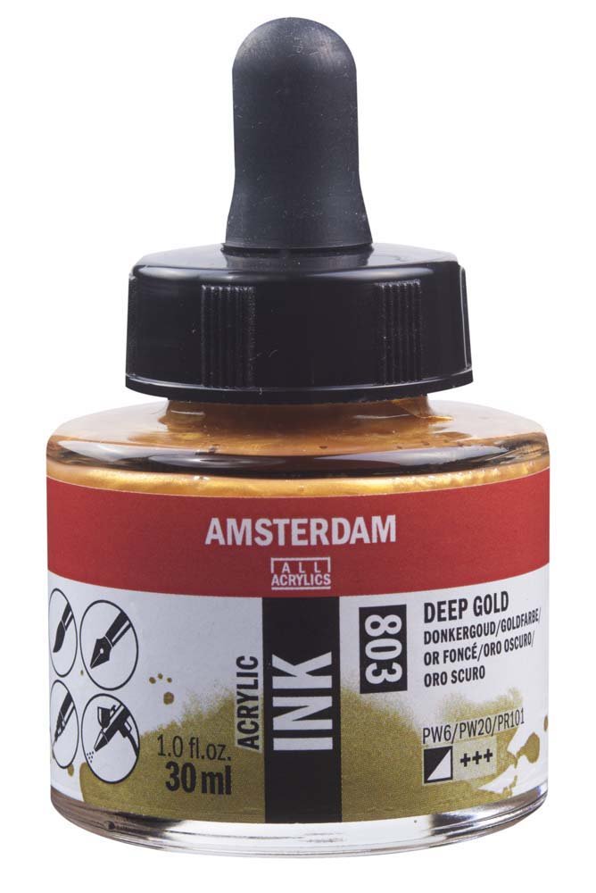 Akryltusch Amsterdam 30 ml - Deep Gold - Tusch & Blæk, Kunstnerfarver