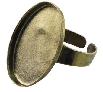Oval ring i gammaldags guld, 18 x 25 mm Oval ring i gammaldags guld, 18 x 25 mm