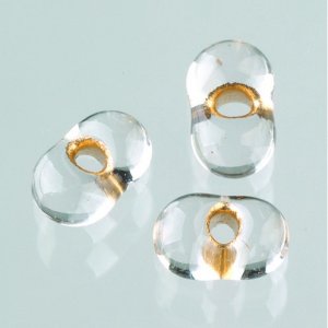 Farfalle perler 3,2 x 6,5 mm - gjennomsiktig gull 17 g
