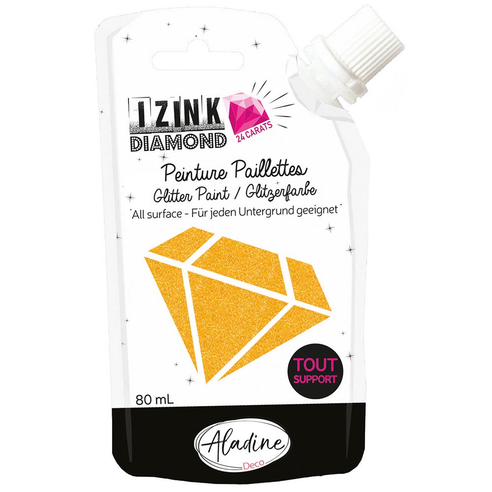 Izink Diamond farve 24 karat 80 ml - Orange - Universalfarve, Hobbyfarve