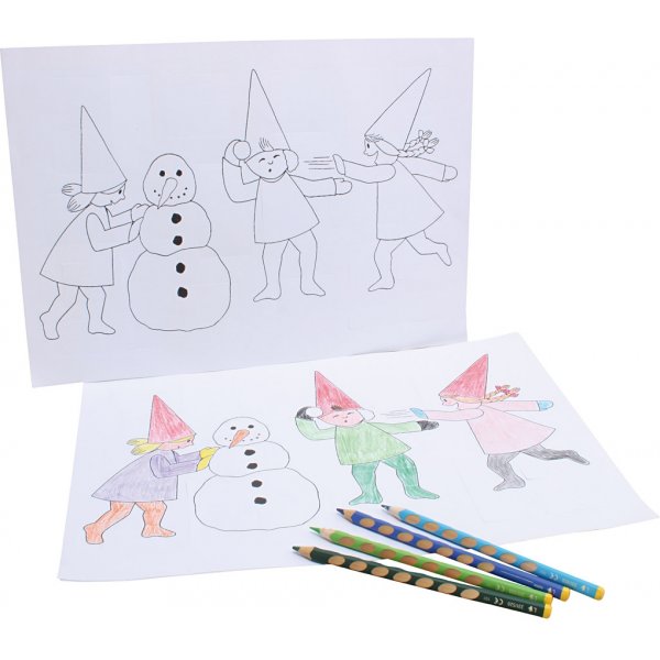 Julkalender med nissar i snöbollskrig - vit - A3 - 30 st Julkalender med nissar i snöbollskrig - vit - A3 - 30 st