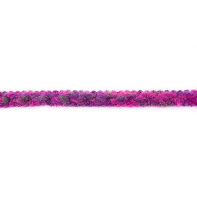 Dekorbånd - Flettet uld, Angora/Akryl - Flerfarvet Fuchsia - Dekorationsbånd - Øvrige, Bånd & dekorationsbånd, Tekstilbånd & snor