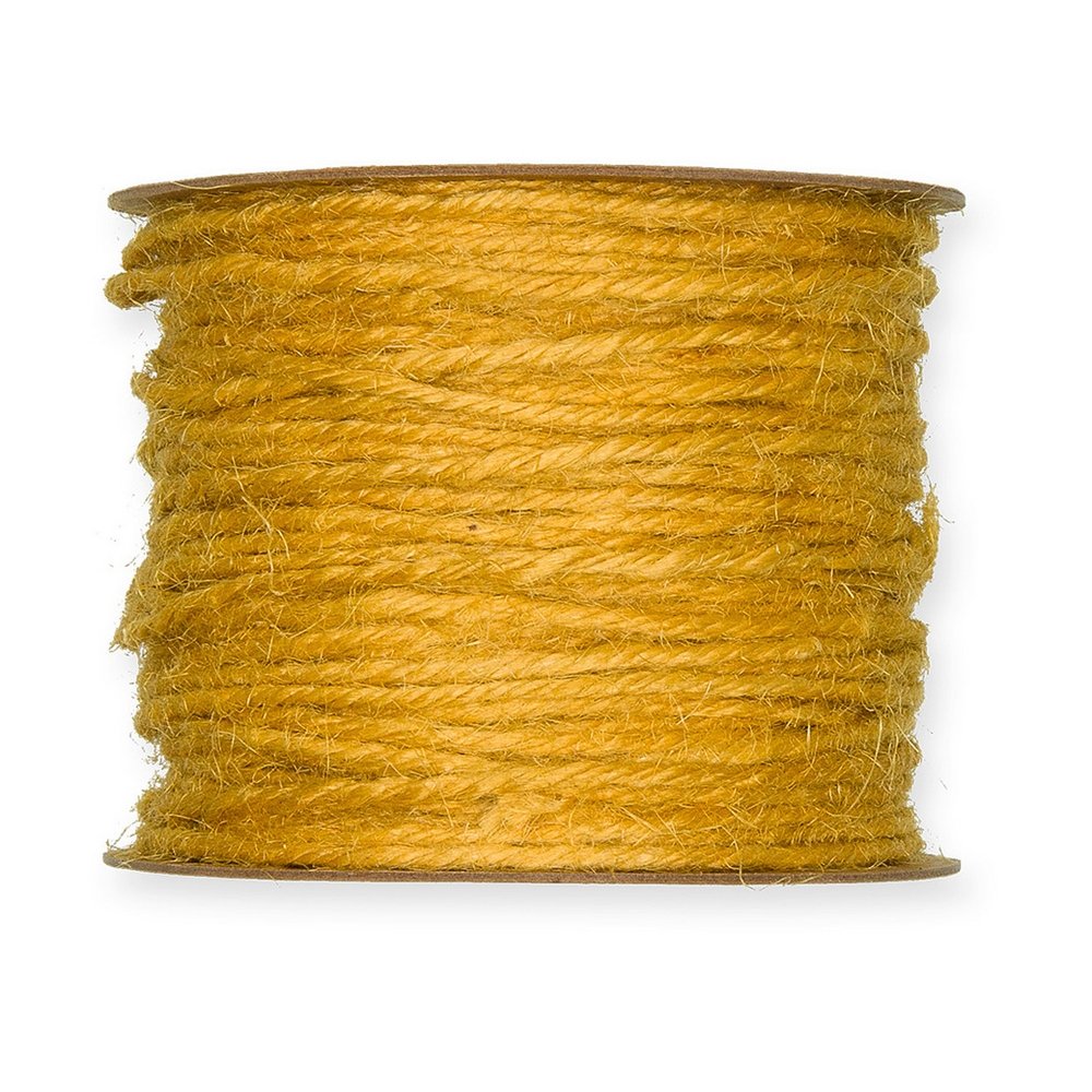 Jutesnor 2 mm 50 m - Gul - Jutesnøre, Snor, Tekstilbånd & snor