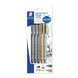 Pigmentliner och marker Design Journey - 5 pennor