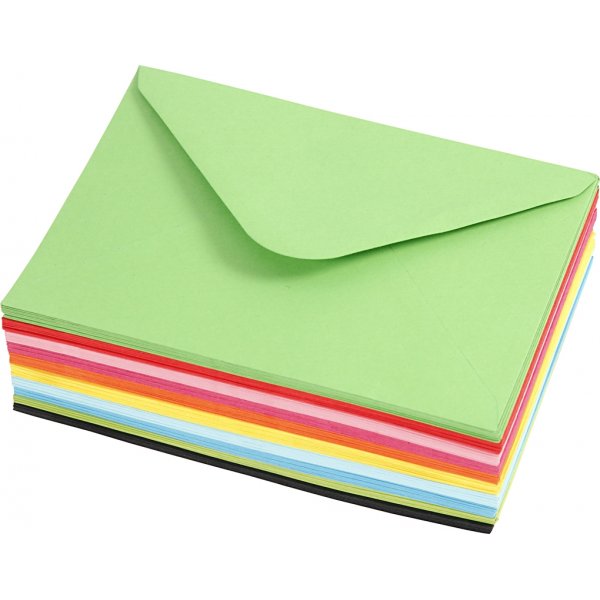 Kuvert - mixade färger - 11,5 x 16 cm - 10 x 10 st Kuvert - mixade färger - 11,5 x 16 cm - 10 x 10 st