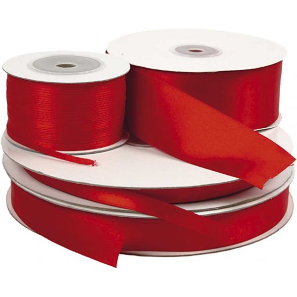 Satinband - röd - B3 mm - 100 m Satinband - röd - B3 mm - 100 m