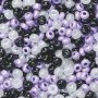 Glasp�rlor BohemRocaille 2,5 mm, 17 g, vit, lila och svart