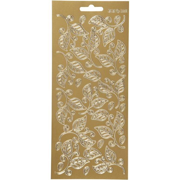 Klistermærkeark 10x23 cm Guld - 1 ark Klistermærkeark 10x23 cm Guld - 1 ark