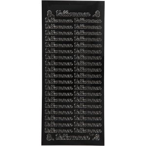 Klistermærker Velkommen selvklæbende 10x23 cm Sort - 1 ark Klistermærker Velkommen selvklæbende 10x23 cm Sort - 1 ark