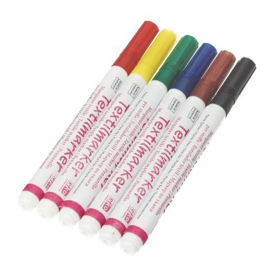 Tekstilmarkers Fine (1-2 mm) - 6 farver