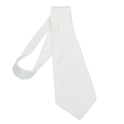 Silke slips pongee hvit - 9,5x142 cm