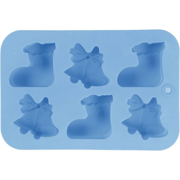 Silikonform julestrømper og bjeller 2,5 x 6 x 7,5 cm 12,5 ml - 1 stk. Silikonform julestrømper og bjeller 2,5 x 6 x 7,5 cm 12,5 ml - 1 stk.