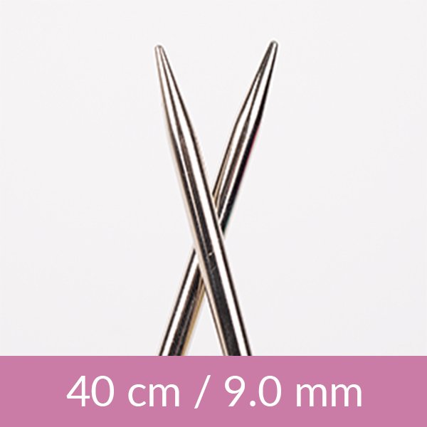 Cirkulære strikkepinde - Messing - 40 cm 9,00 mm / 15,7 tommer US13 - Rundpinde, Strikkepinde, Strikning, Strikke, hækle, knytte og væve
