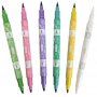 Metallic markers dubbla spetsar 6 f�rger - duo tip