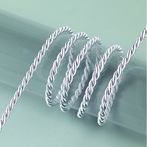 Snor Viskose 4 mm - 25 meter - Sølvfarvet Snor Viskose 4 mm - 25 meter - Sølvfarvet