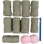 DIY Kit Virkning, olivgrn, Kraftig vska