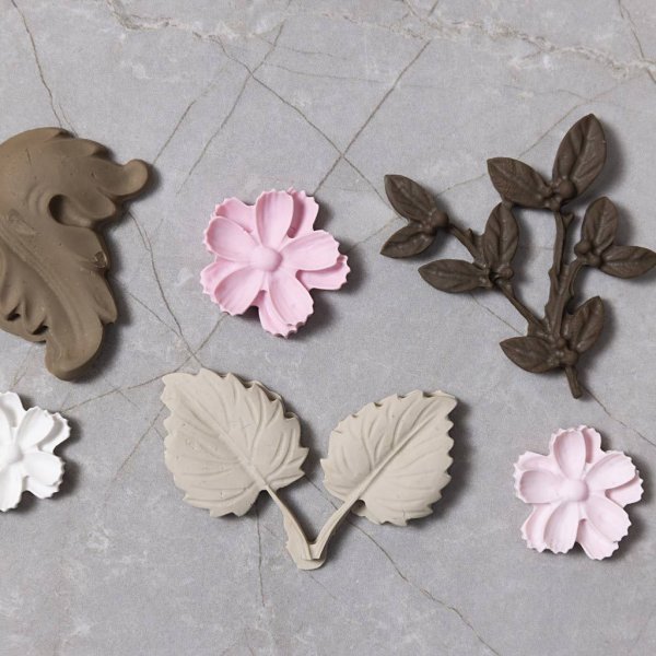 Silikonform Blomster og blader