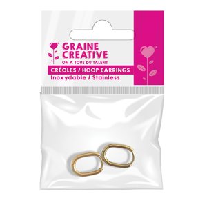 Kreoler ovala 15 mm - guld, rostfritt stål Kreoler ovala 15 mm - guld, rostfritt stål
