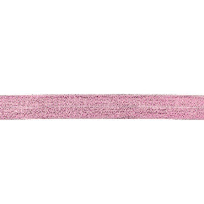 Mansjettstoff - Stretchy, glitter, fotokrom 2 cm - gammelrosa - Linningsbånd, Klestoffer, Tekstiler