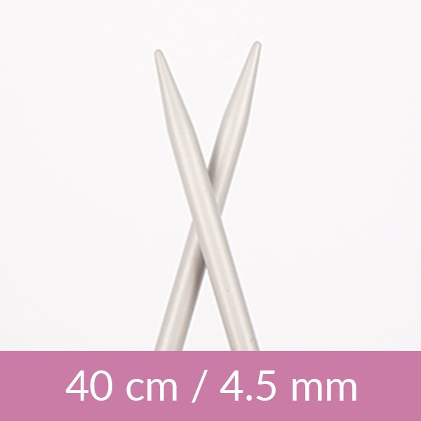 Cirkulære strikkepinde - aluminium - 40 cm 4,50 mm / 15,7 tommer US 7 - Rundpinde, Strikkepinde, Strikning, Strikke, hækle, knytte og væve