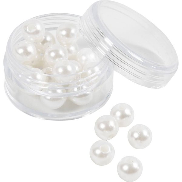Vaxpärlor pärlemor 8 mm 22 st Vaxpärlor pärlemor 8 mm 22 st
