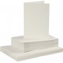 Kort og konvolutter - off-white 11,5 x 16,5 cm - 50 sett