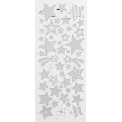 Stickers - silver - stjrnor - 10 x 24 cm