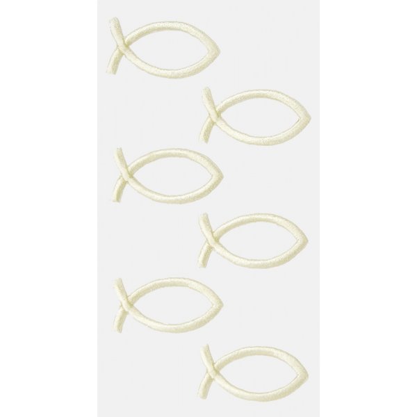 Textilstickers - Fisk - naturvit