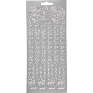 Klisterm�rker jubil�um 10x23 cm s�lv - 1 ark