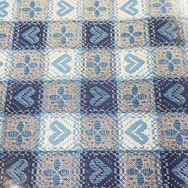 Vaxduk PVC bl� rutig 140 cm