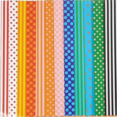 Blankt papir - blandede farver - Mnstret - 100 ark