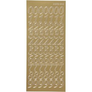 Klisterm�rker tal 10x23 cm guld - 1 ark