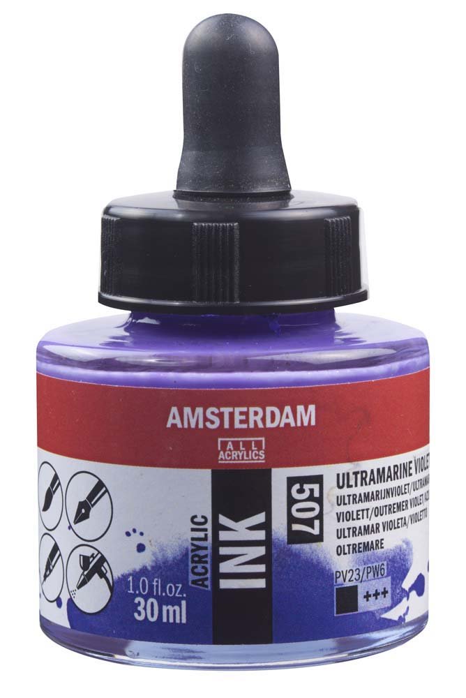 Akryltusch Amsterdam 30 ml - Ultramarine Viol - Tusch & Blæk, Kunstnerfarver