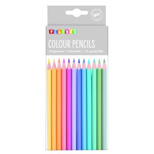 Pastellf�rgpennor trekantiga 12 st