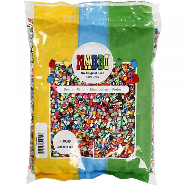 NABBI Rörpärlor - Randiga, mixade färger - 10000 st NABBI Rörpärlor - Randiga, mixade färger - 10000 st