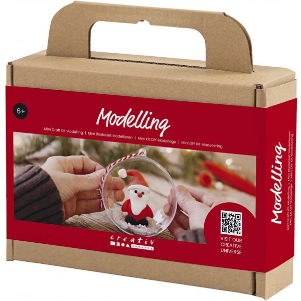 Mini DIY Kit Modellera - röd/vit - Jultomte Mini DIY Kit Modellera - röd/vit - Jultomte