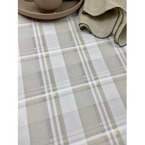 Vaxduk retro rutig beige 140 cm