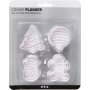 Preget cookie cutter - hvit - juletre - snmann - pepperkakemann - ball