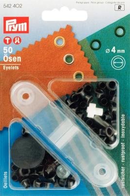 Øskener Messing Sortoxiderede 4,0 mm 50-pak - Snøreringe, Knapper & fastgørelsesmidler, Sytilbehør