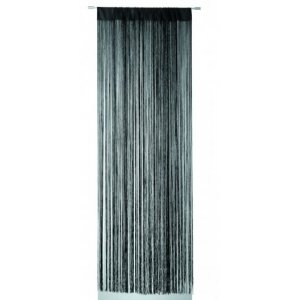 Trådgardin, sort - 100x250 cm