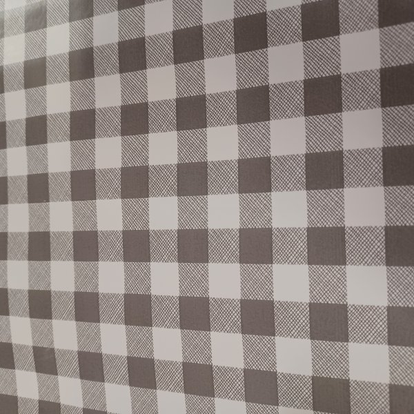 Vaxduk PVC gr� rutig 140 cm