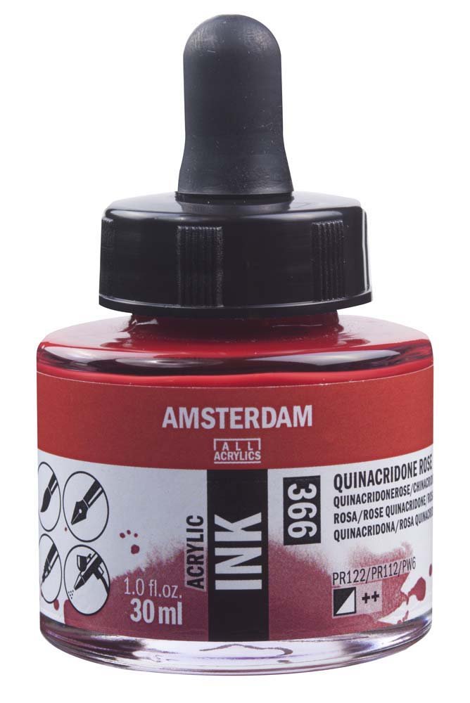 Akrylblekk Amsterdam 30 ml - Quinarose - Tusj & blekk, Kunstnermalinger
