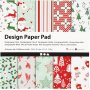 Designpapper - rd/grn - 50 ark