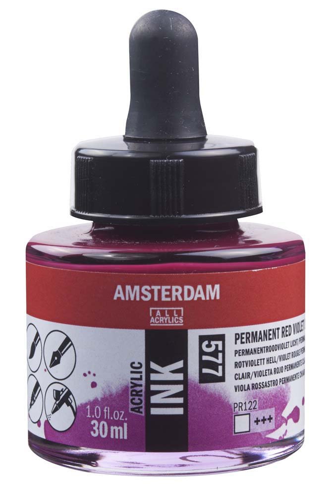 Akrylblæk Amsterdam 30 ml - Phthalo Red Violet Light - Tusch & Blæk, Kunstnerfarver