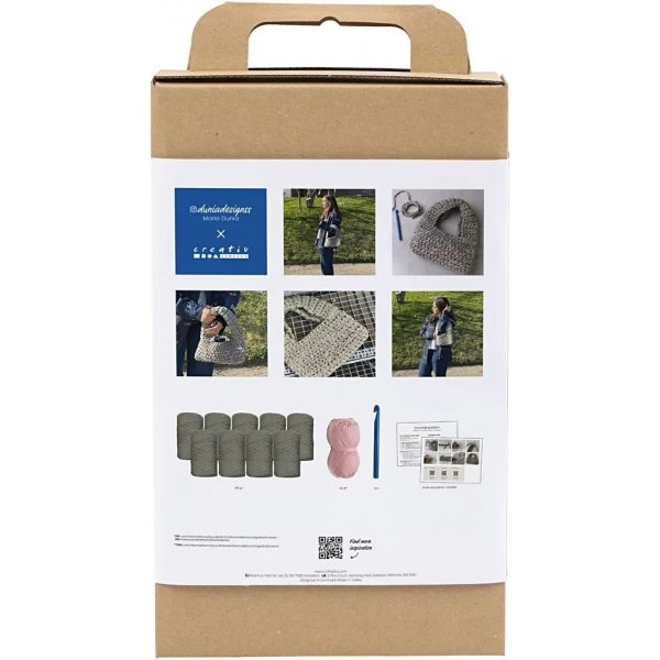 DIY Kit Virkning, olivgrön, Kraftig väska DIY Kit Virkning, olivgrön, Kraftig väska